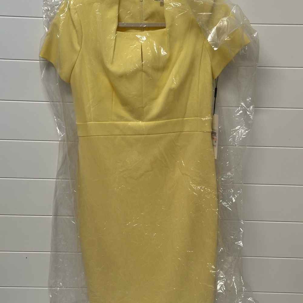NWT Calvin Klein butter yellow dress spring Easter 10petite